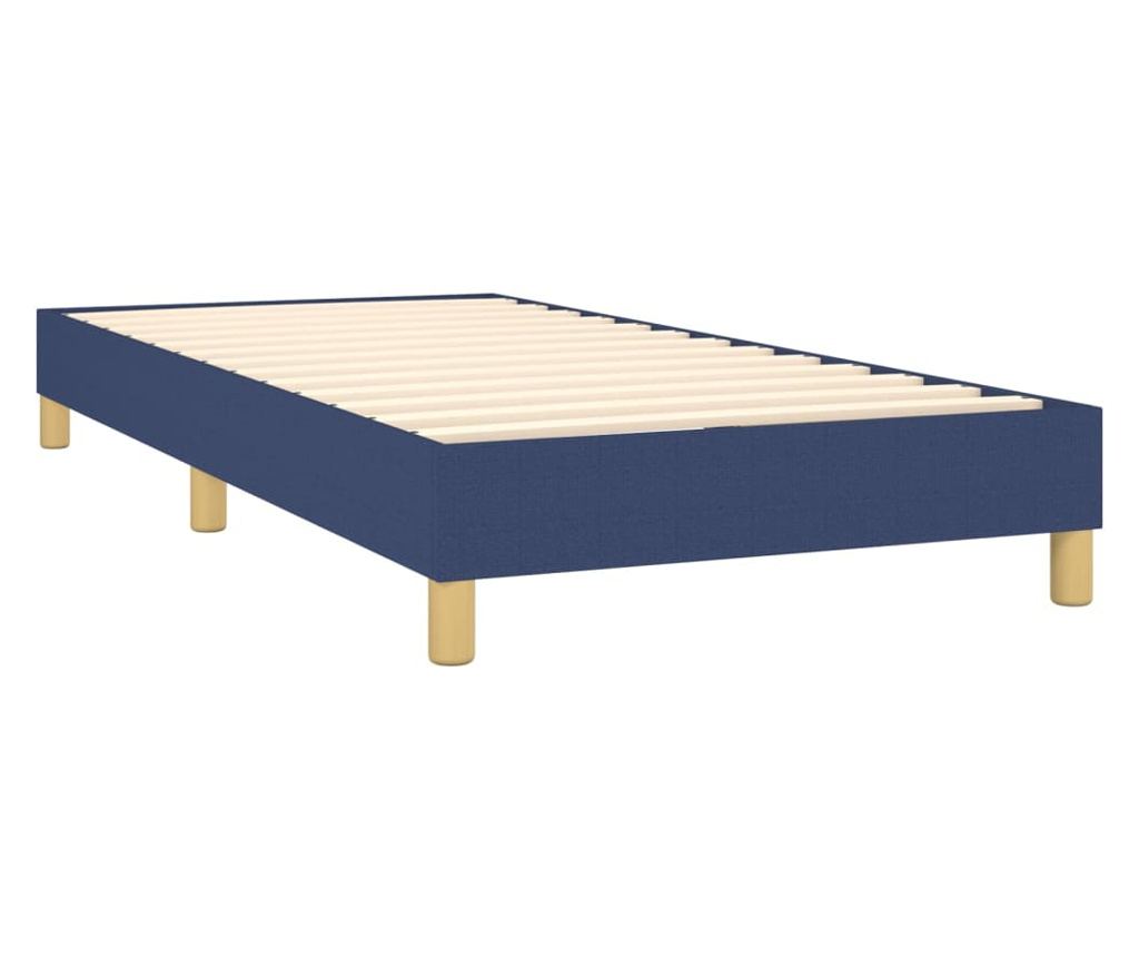 Box spring postel s matrací a LED modrá 90x200 cm textil - 5
