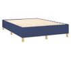 Континентално легло с матрак, синьо, 140x200 см, текстилна материя