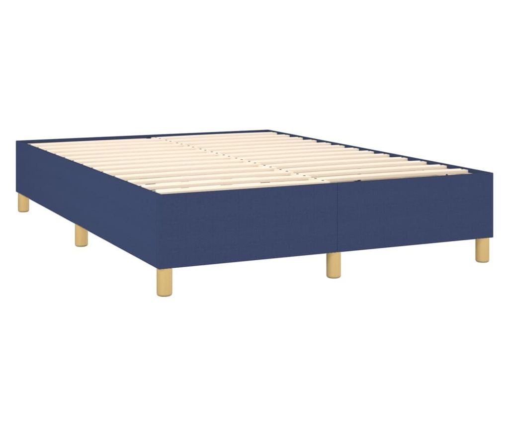 Пружинен спален комплект с матрак и LED, син, 140x200 см, текстил - 5