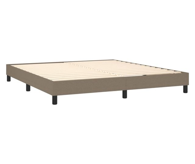 Боксспринг легло с матрак, таупе сиво, 160x200 см текстил