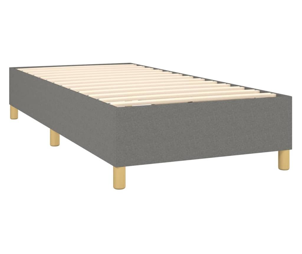 Okvir za krevet s madracem i LED rasvjetom, tamnosivi, 90x190 cm, tekstil - 5