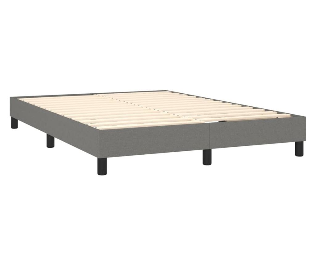 Opružni krevet s madracem i LED rasvjetom, tamnosiva, 140x200 cm, tkanina - 5