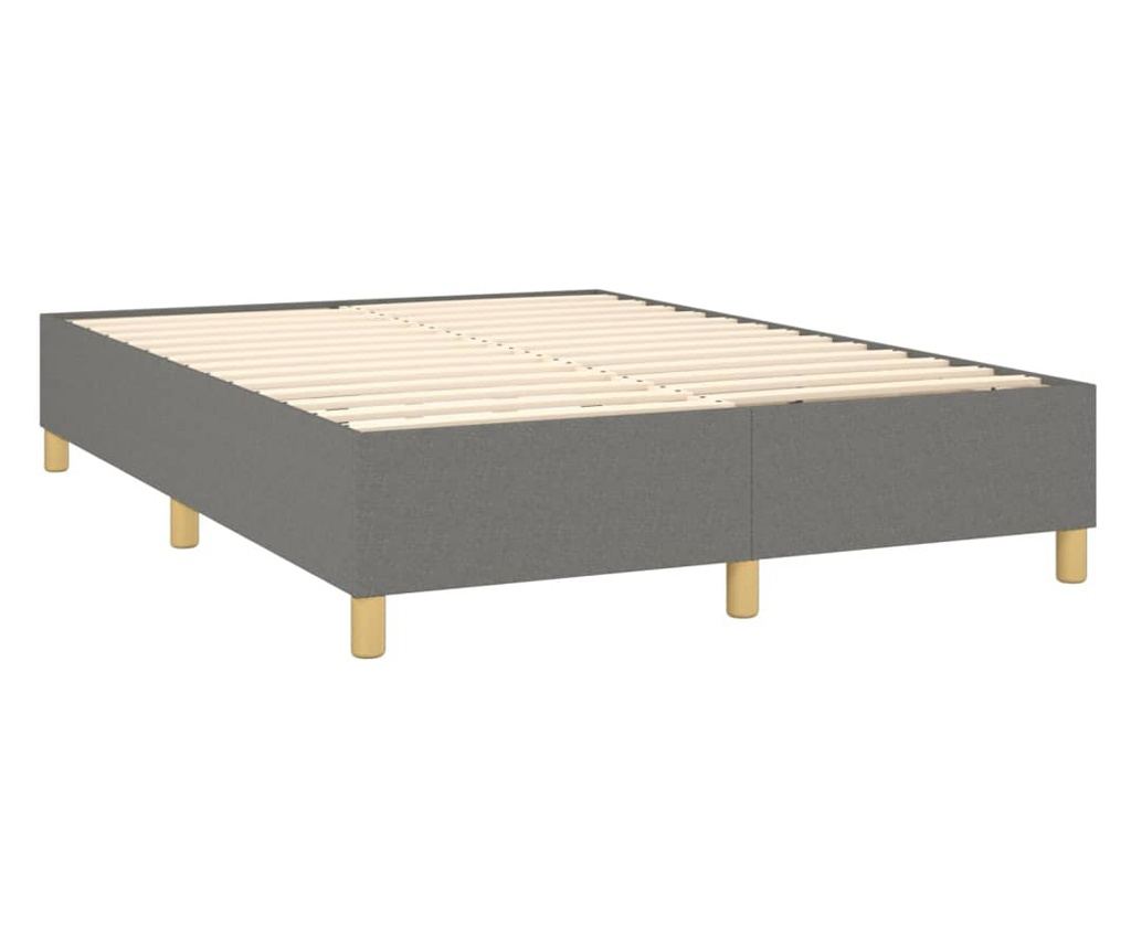 Okvir za krevet s madracem i LED rasvjetom, tamnosivi, 140x200 cm, tkanina - 5