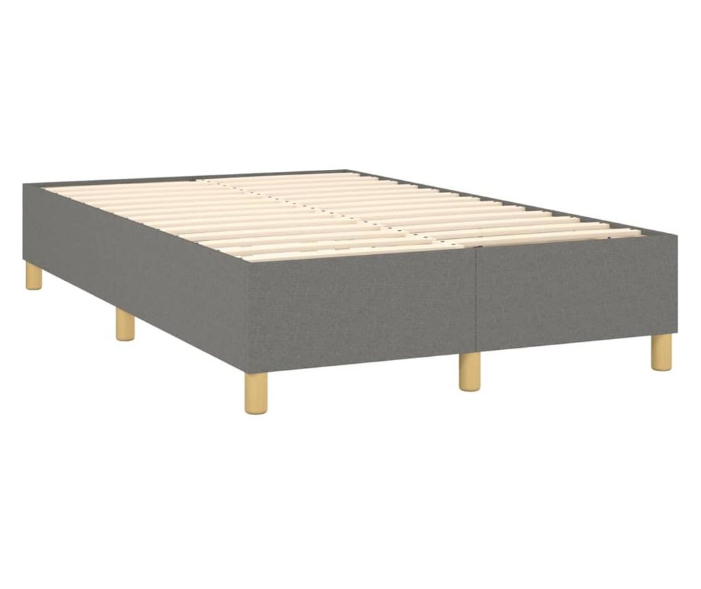 Okvir za krevet s madracem i LED rasvjetom, tamnosivi, 120x200 cm, tekstil - 5