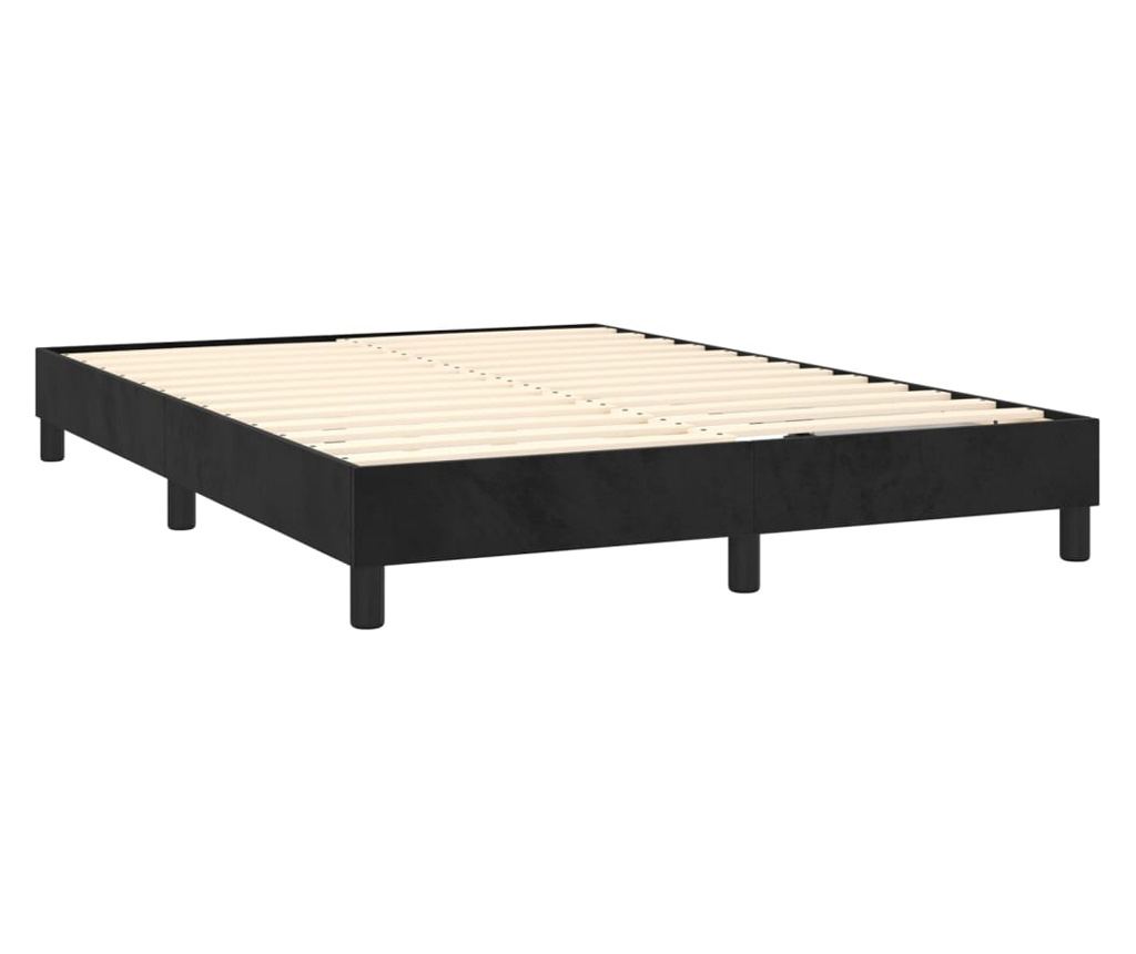 Боксспринг легло с матрак, черно, 140x190 см, кадифе - 4