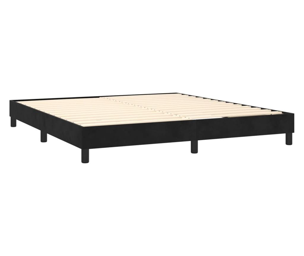 Боксспринг легло с матрак, черно, 160x200 см, кадифе - 4