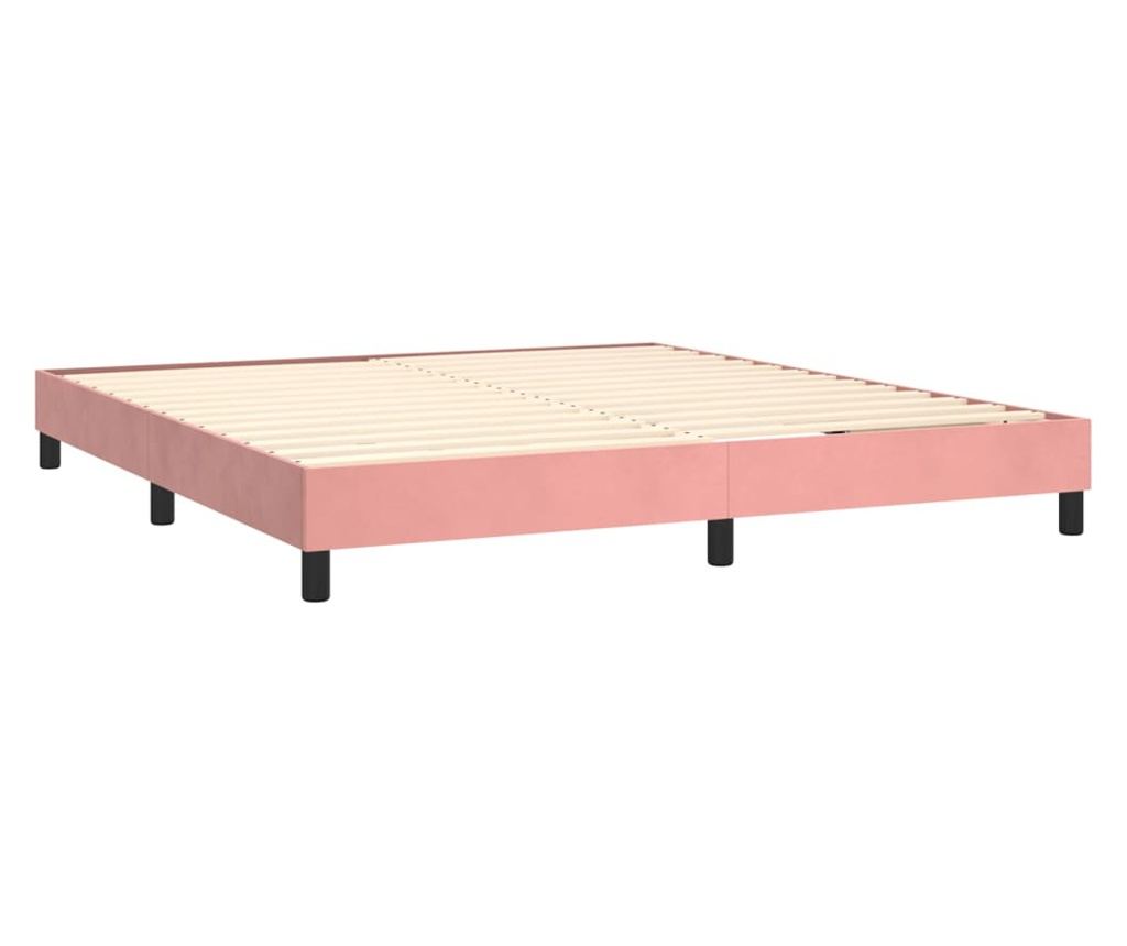 Боксспринг легло с матрак, розово, 180x200 см, кадифе - 4