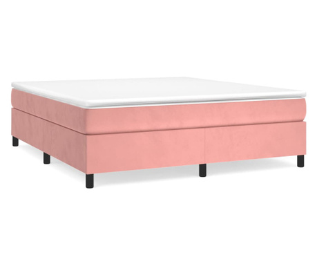 Боксспринг рамка за легло, розова, 160x200 см, кадифе