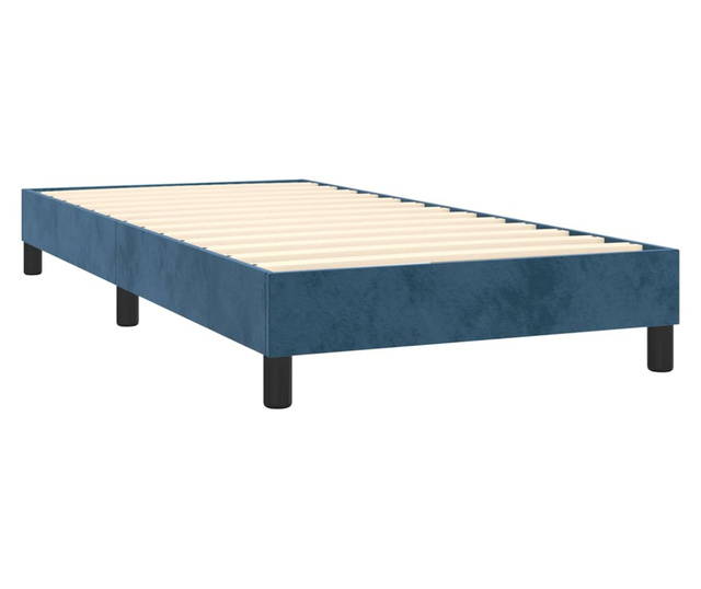Box spring krevet s madracem tamnoplavi 90x200 cm baršunasti