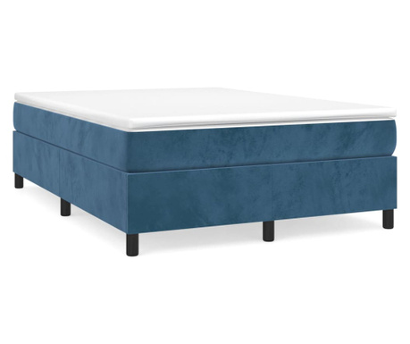 Cadru de pat box spring, albastru închis, 140x200 cm, catifea
