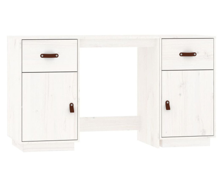 fehér tömör fenyőfa íróasztal szekrényekkel 135 x 50 x 75 cm