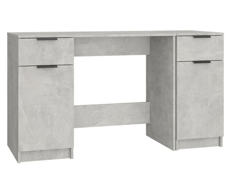 Psací stůl s boční skříňkou betonově šedý kompozitní dřevo