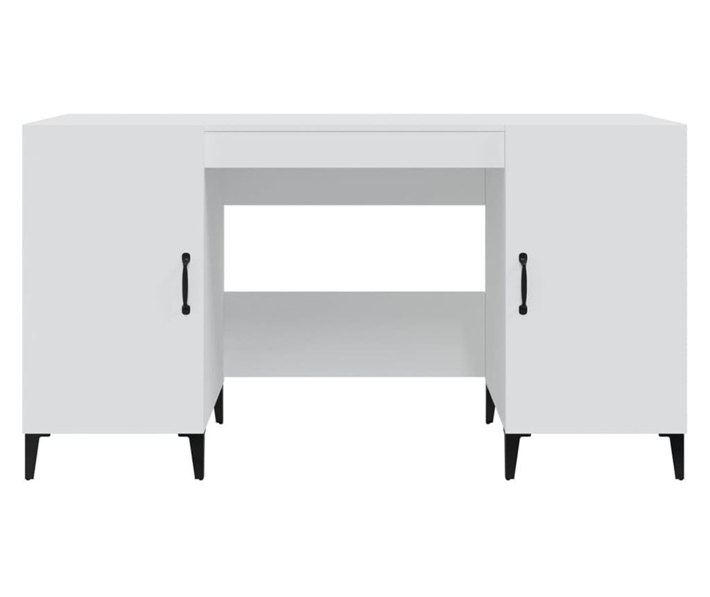 Γραφείο, λευκό, 140x50x75 εκ., σύνθετη ξυλεία - 6
