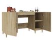 Γραφείο Sonoma Oak, 140x50x75 εκ., Σύνθετο Ξύλο thumbnail 4