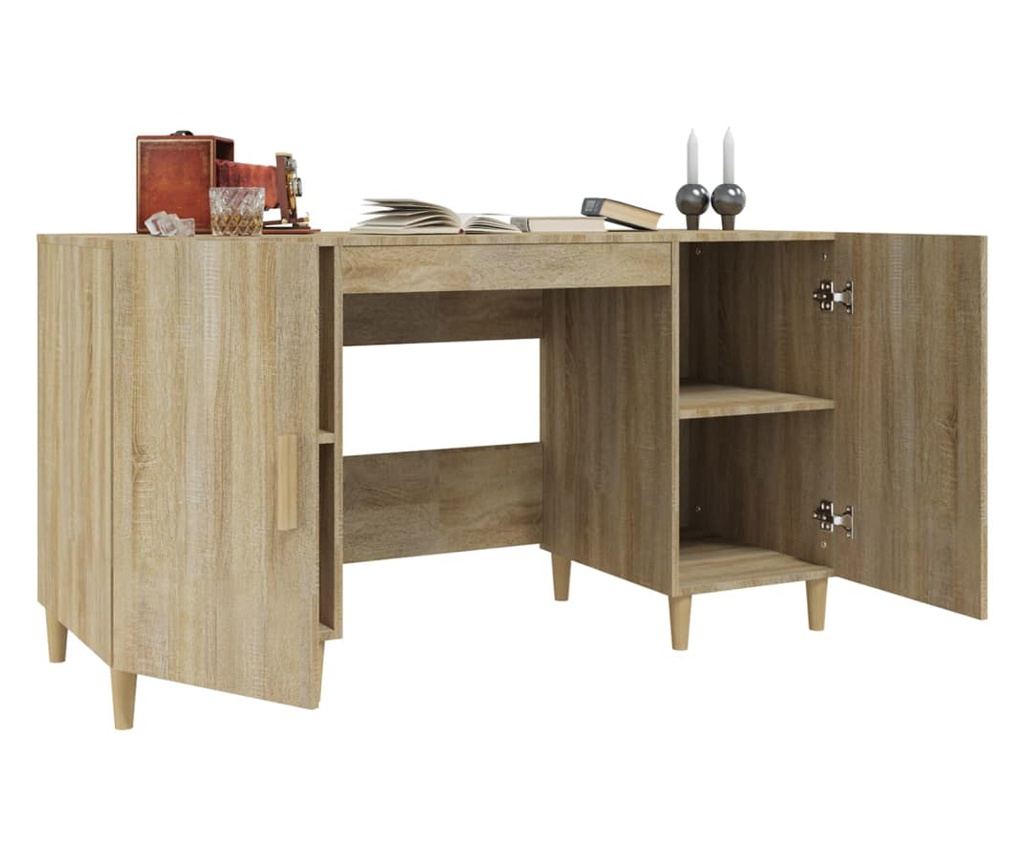 Γραφείο Sonoma Oak, 140x50x75 εκ., Σύνθετο Ξύλο - 4