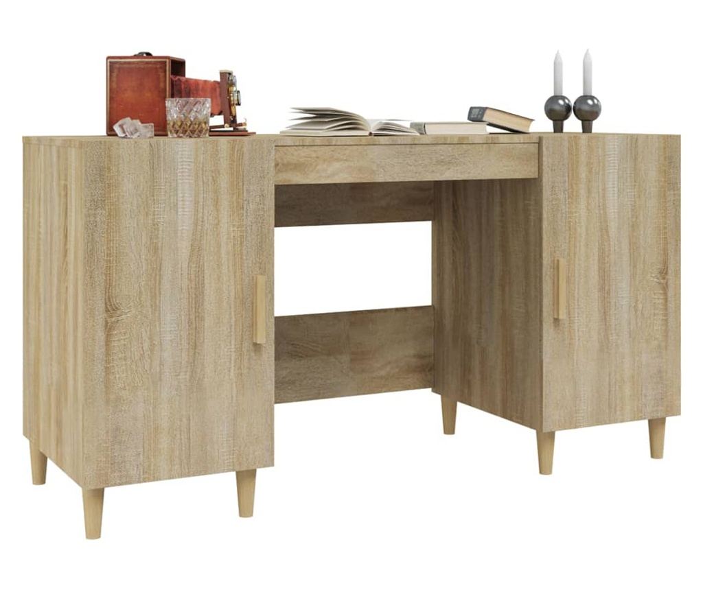 Γραφείο Sonoma Oak, 140x50x75 εκ., Σύνθετο Ξύλο - 5