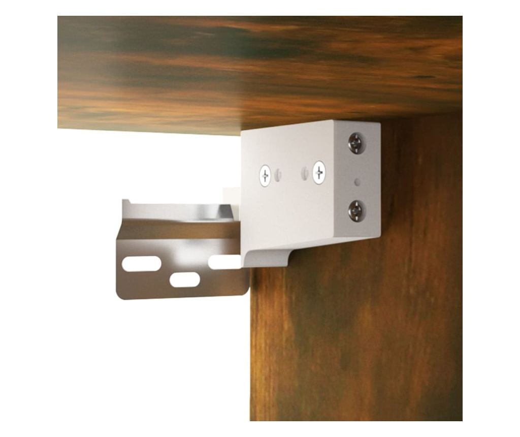 TV omarica, 4-delni set, dimljen hrast, konstruiran les - 5