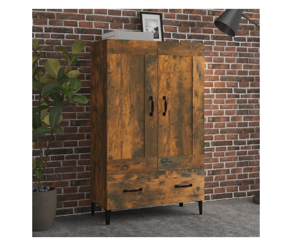 füstös tölgy színű szerelt fa magasszekrény 70 x 31 x 115 cm - 3