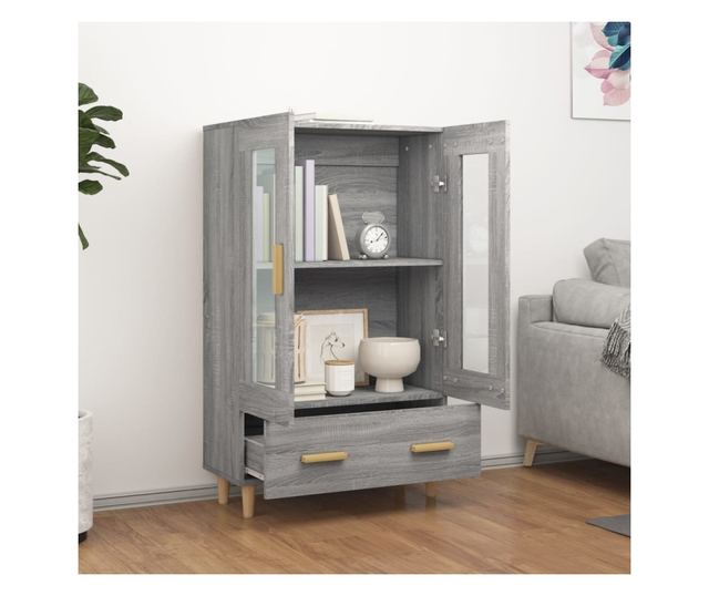 Dulap înalt, gri sonoma, 70x31x115 cm, lemn compozit