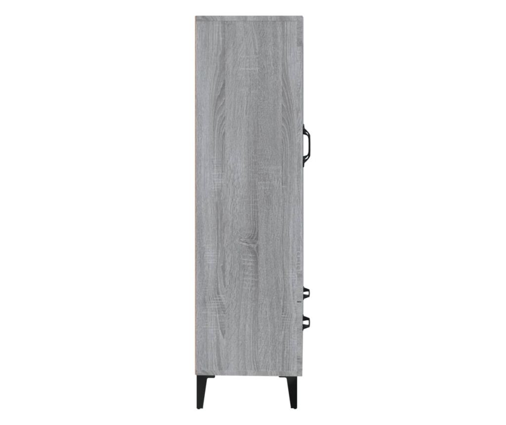szürke sonoma színű szerelt fa magasszekrény 70 x 31 x 115 cm - 13