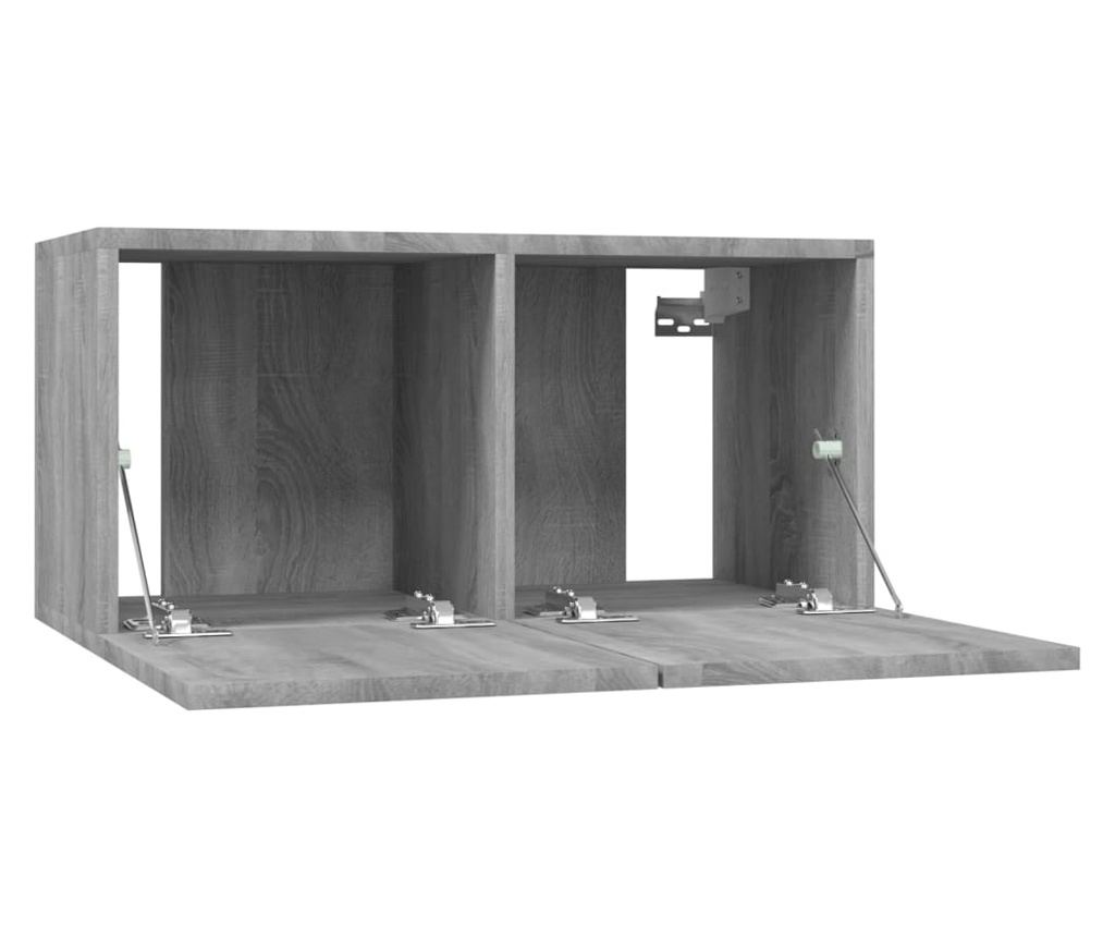 3 db Sonoma szürke falra szerelhető TV szekrény 60x30x30 cm forgácslap - 6