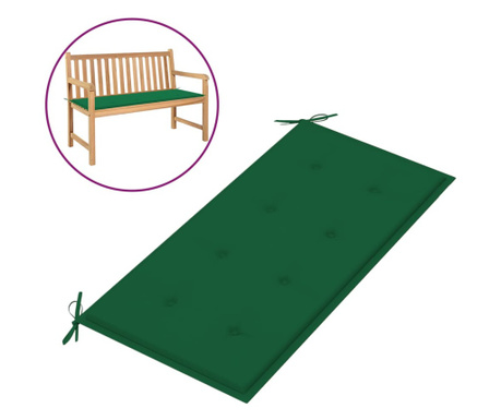 Възглавница за градинска пейка, зелена, 100x50х3 см