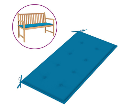 Възглавница за градинска пейка, синя, 100x50х3 см