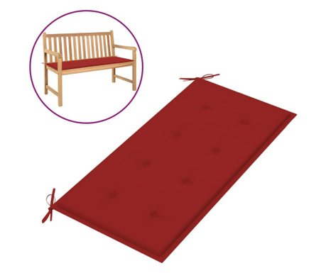 Възглавница за градинска пейка, червена, 100x50х3 см