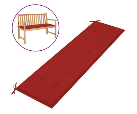 Podsedák na zahradní lavici, červený, 180x50x3 cm