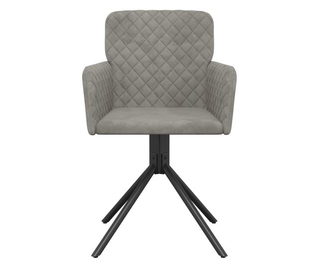 Kuhinjski vrtljivi stoli, 2 kosa, svetlo sivi, žamet