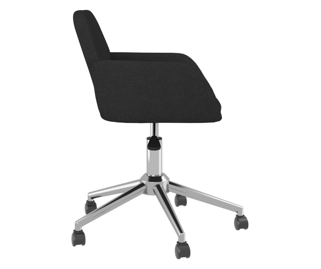 Въртящ се офис стол, черен, плат - 2