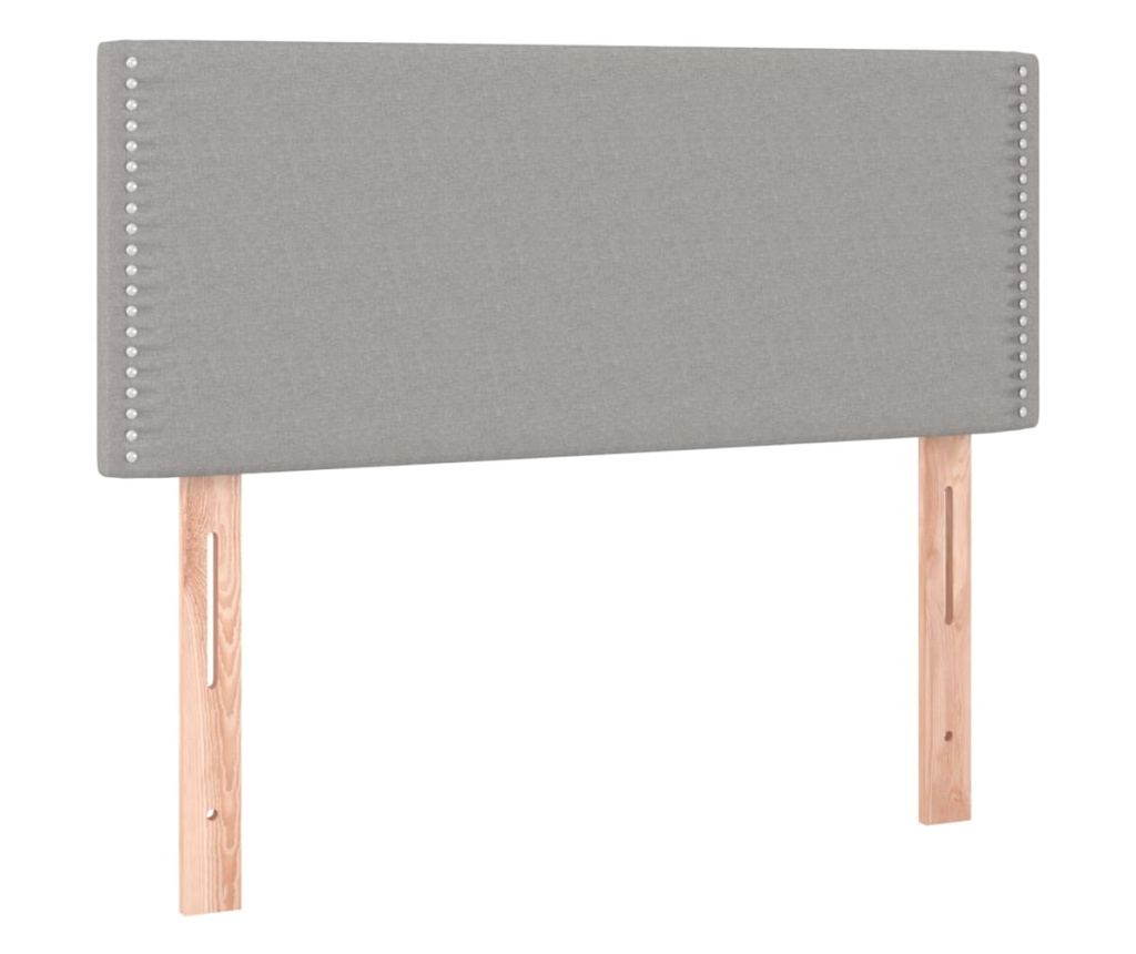 Легло с пружини, матрак и LED, светло сиво, 100x200 см, текстил - 7