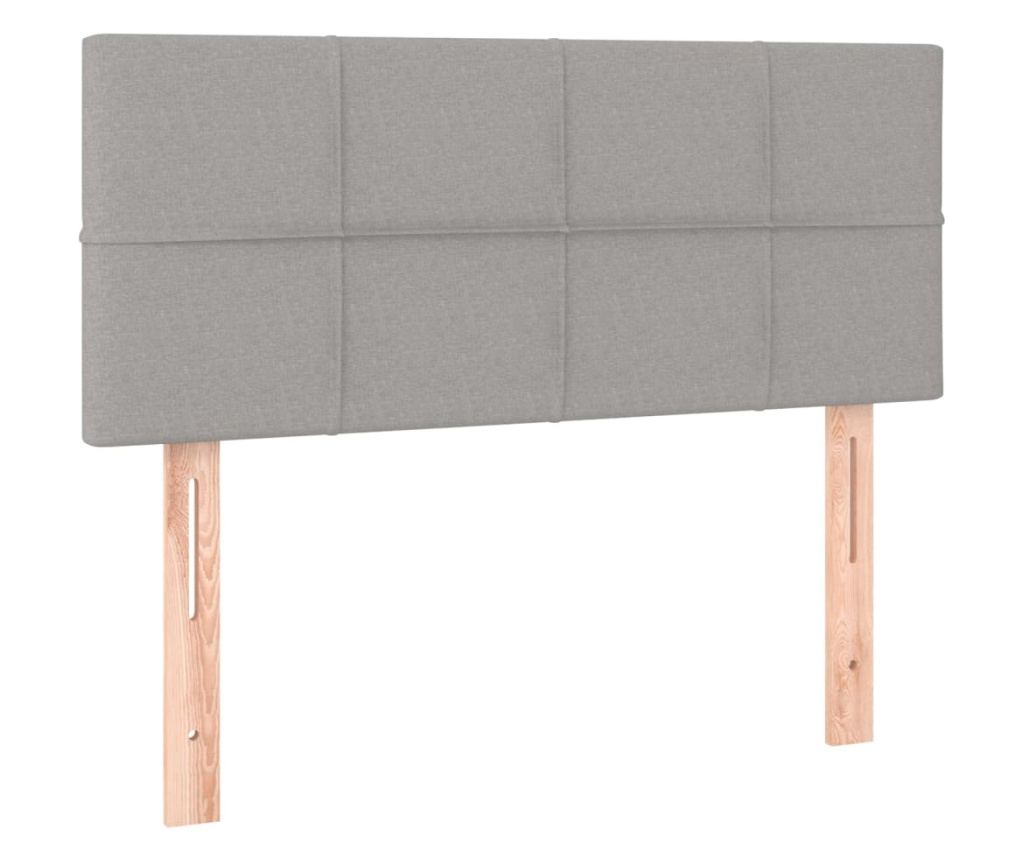 Okvir za krevet s madracem i LED rasvjetom, Svijetlo siva, 100x200 cm, Tekstil - 7