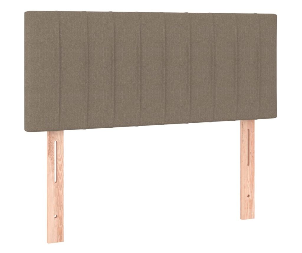 Рамка за легло с матрак и LED, тъмносиво, 100x200 см, текстил - 7