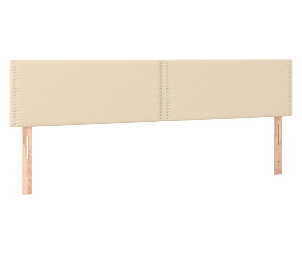 Континентално легло с матрак, кремаво, 180x200 см, текстил - 6