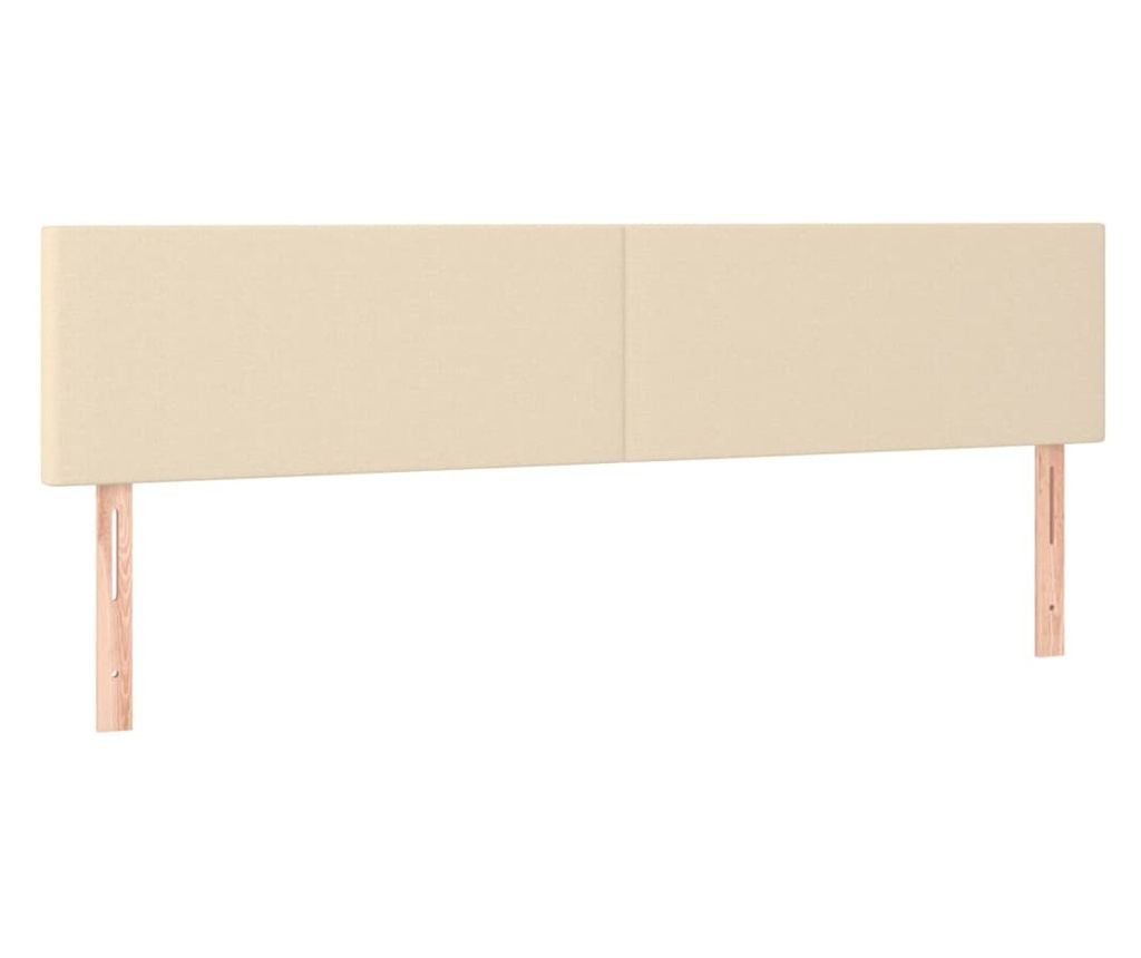 Континентално легло с матрак, кремаво, 180x200 см, текстил - 6