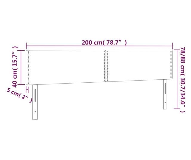Posteljno vzglavje 2 kosa taupe 100x5x78/88 cm blago