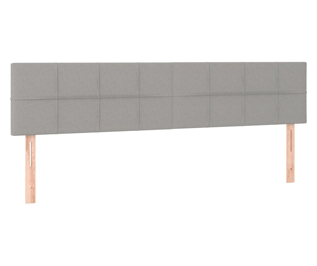 Okvir za krevet s madracem i LED rasvjetom, Svjetlosiva, 160x200 cm, Tkanina - 7