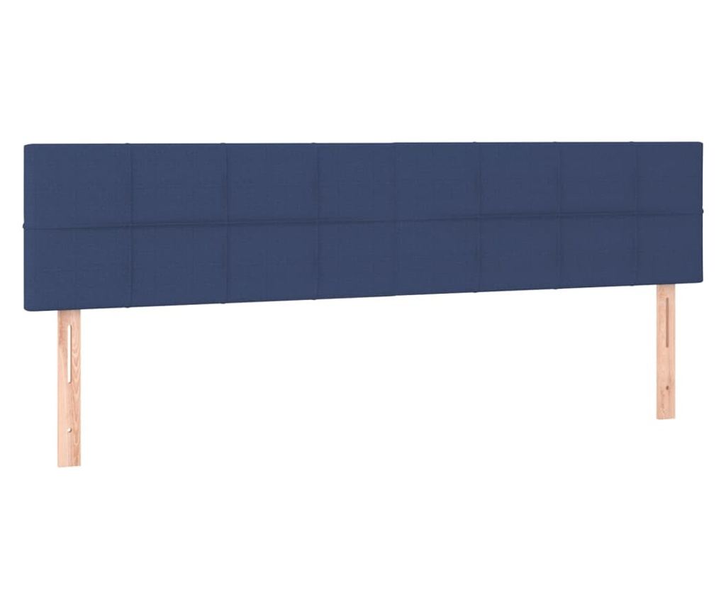 Боксспринг легло с матрак, синьо, 200x200 см, текстил - 6