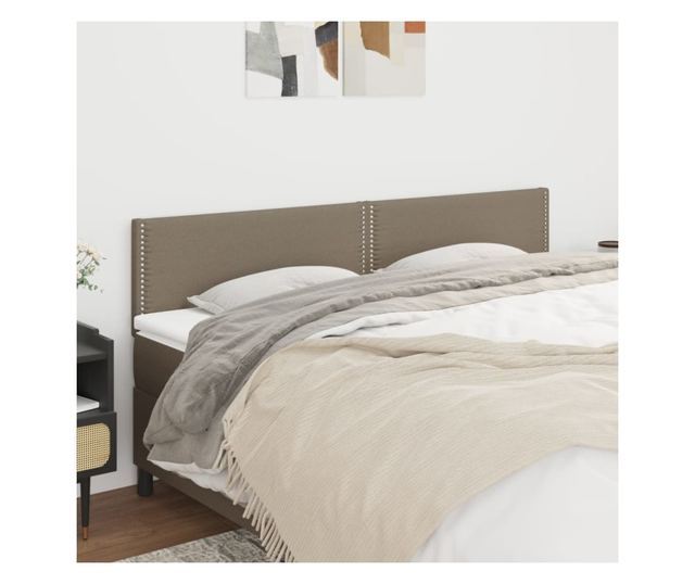 Posteljno vzglavje 2 kosa taupe 100x5x78/88 cm blago