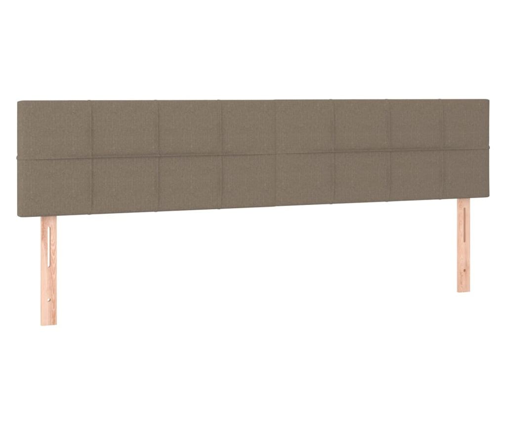 Боксспринг легло с матрак, таупе сиво, 200x200 см, текстил - 6