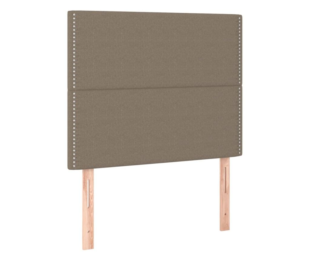 Рамка за легло с матрак и LED, таупе, 100x200 см, текстил - 7