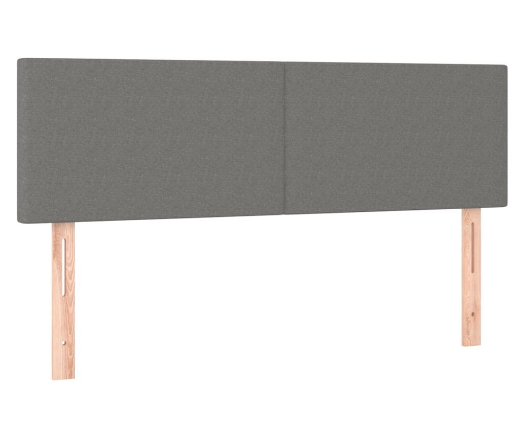 Рамка за легло с матрак и LED, тъмносив, 140x190 см, текстил - 7