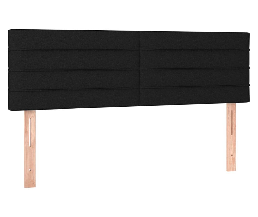 Box krevet s madracem, crni, 140x190 cm, tekstil - 6