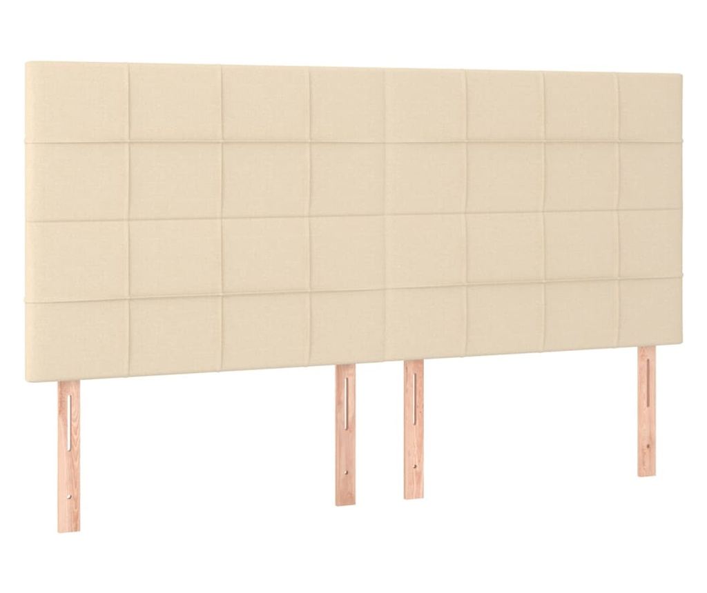 Боксспринг легло с матрак, кремаво, 200x200 см, текстил - 6