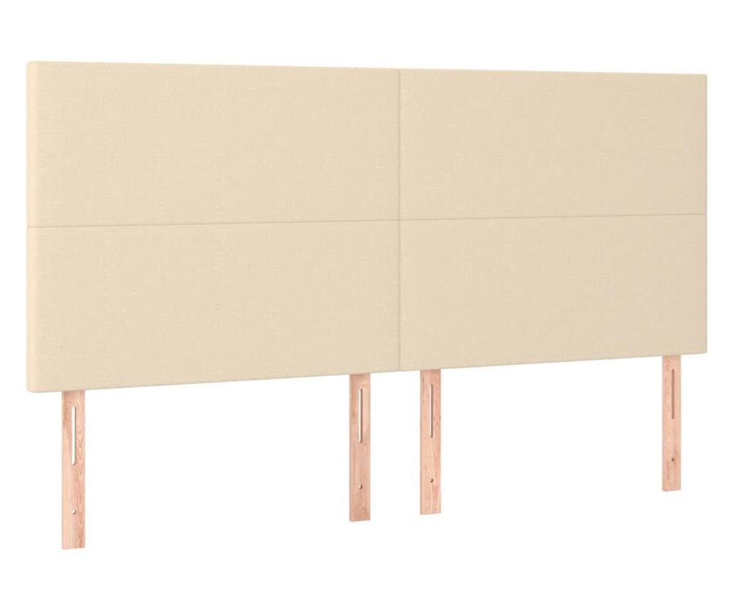 Box spring bed with mattress, cream, 160x200 cm, textile material - 6