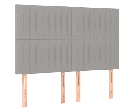 Posteljno vzglavje 4 kosa svetlo siv 72x5x78/88 cm blago 