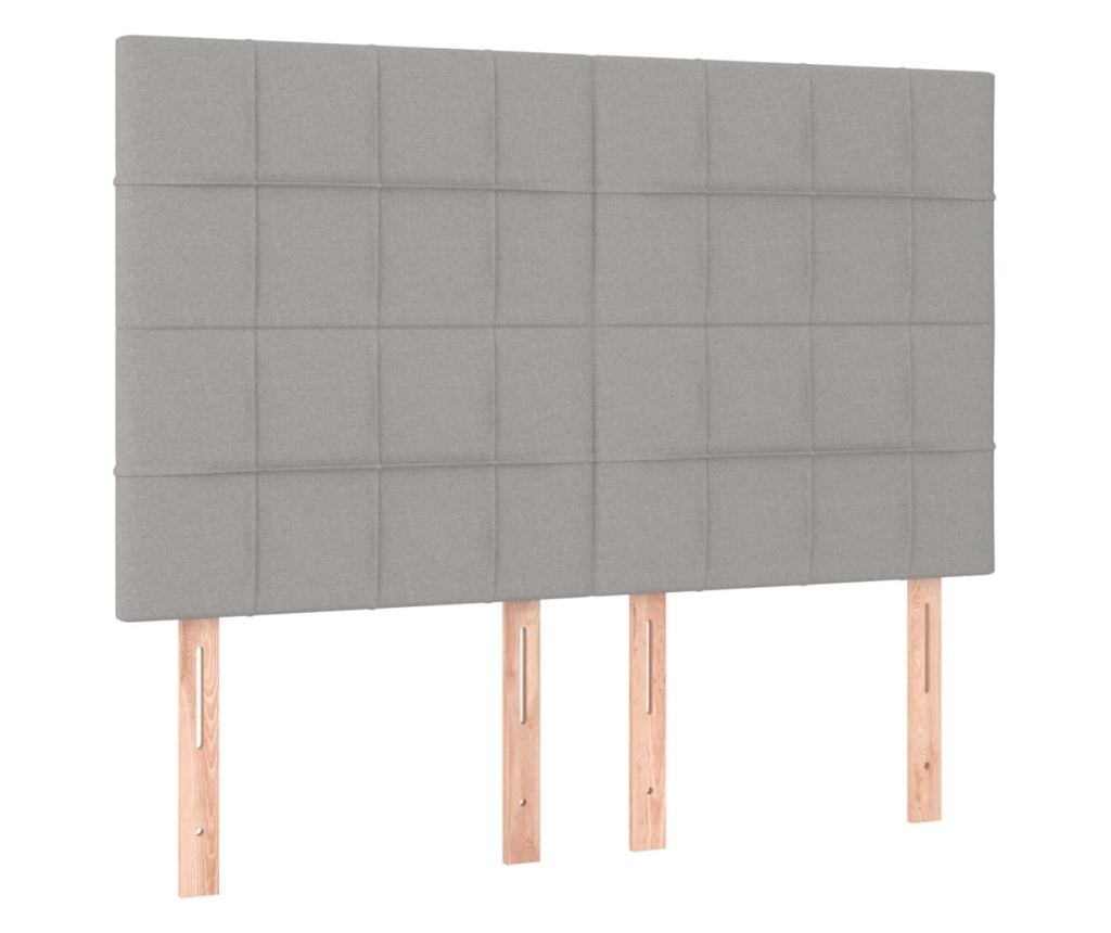 Рамка за легло с матрак и LED, светло сиво, 140x190 см, текстил - 7