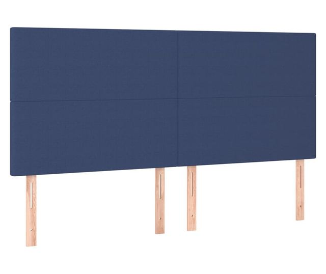 Боксспринг легло с матрак, синьо, 160x200 см, текстилна материя