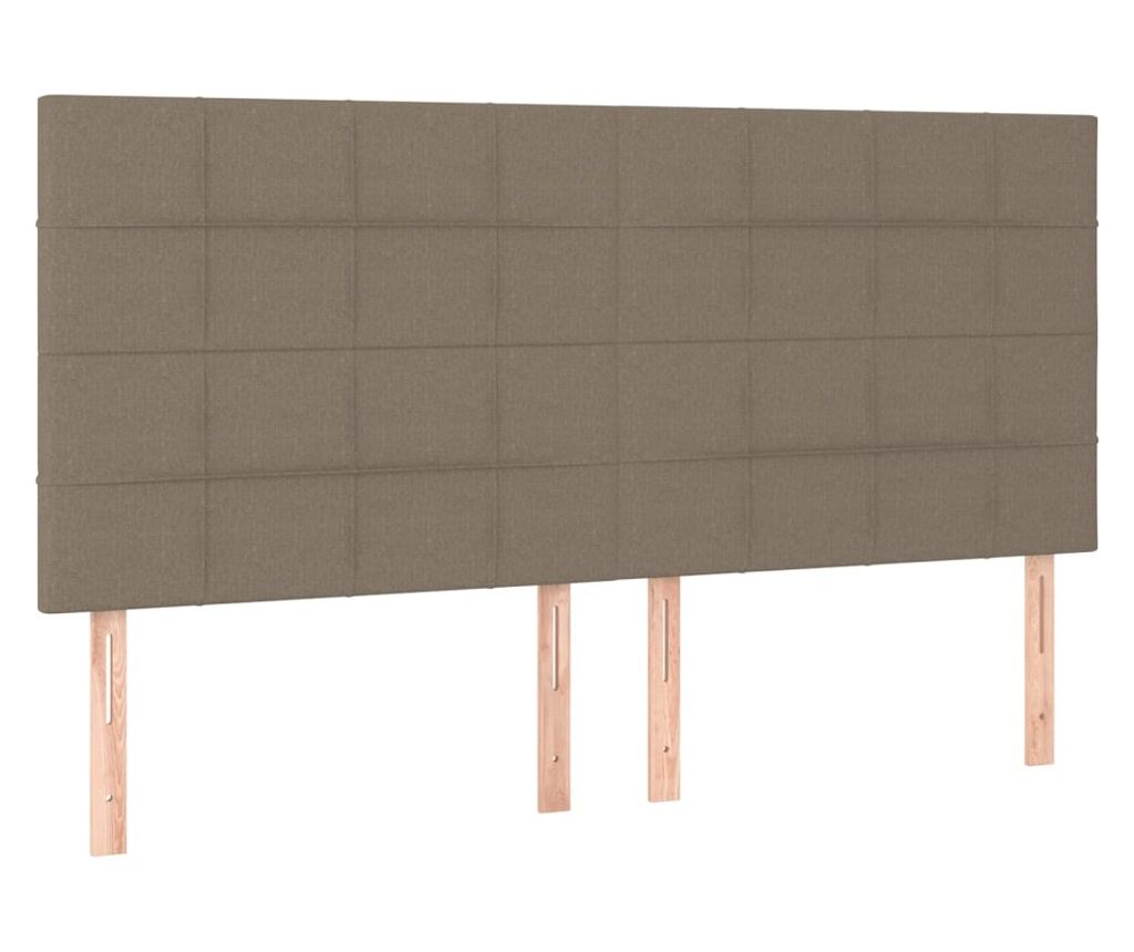 Легло с матрак, таупе сиво, 160x200 см текстил - 6